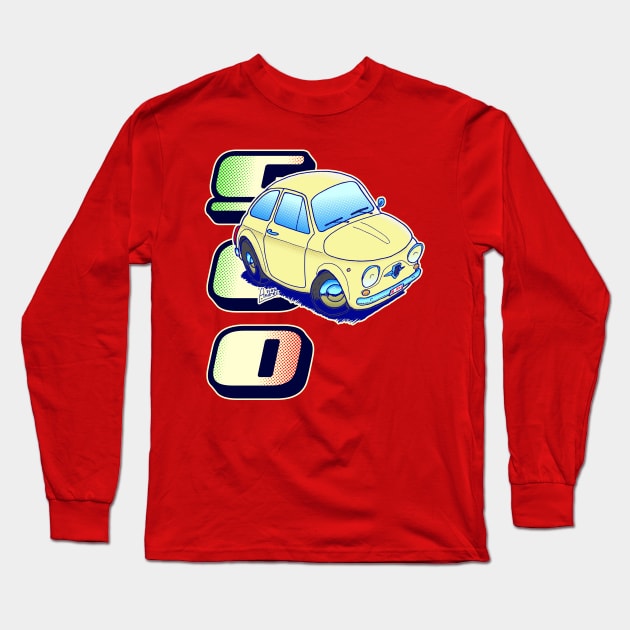 Classic Fiat Cinquencento Long Sleeve T-Shirt by Andres7B9